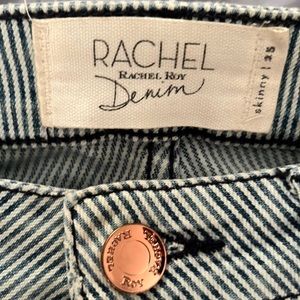 Rachel Roy Skinny Striped Skinny Jean with Indigo Denim Tint Finish